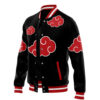 Akatsuki Pattern Naruto Varsity Jacket F RIGHT Mockup - Anime Jacket UK Store
