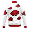 Akatsuki White Pattern Naruto Varsity Jacket BACK Mockup - Anime Jacket UK Store