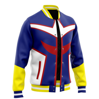 All Might MHA Varsity Jacket F LEFT Mockup - Anime Jacket UK Store
