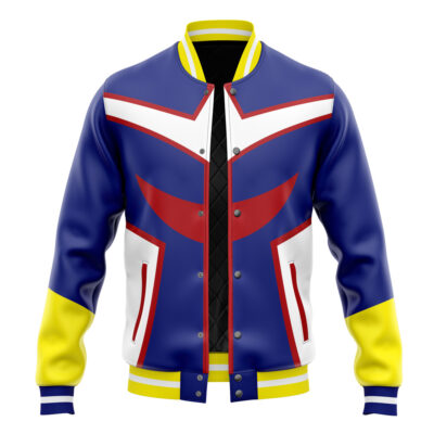 All Might MHA Varsity Jacket FRONT Mockup - Anime Jacket UK Store