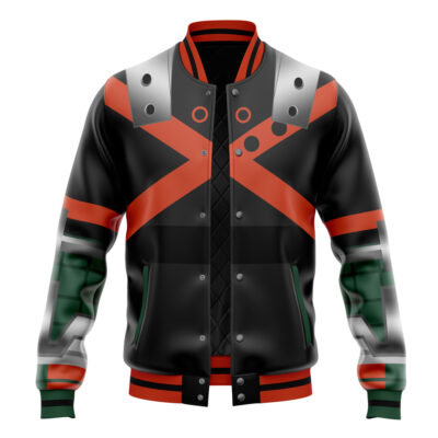 Bakugo MHA Varsity Jacket FRONT Mockup - Anime Jacket UK Store