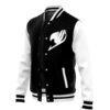 Black Fairy Tail Varsity Jacket FRONT RIGHT Mockup - Anime Jacket UK Store