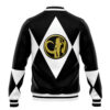 Black Ranger MMPR Varsity Jacket BACK Mockup - Anime Jacket UK Store