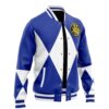 Blue Ranger MMPR Varsity Jacket F LEFT Mockup - Anime Jacket UK Store