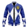 Blue Ranger MMPR Varsity Jacket FRONT Mockup - Anime Jacket UK Store