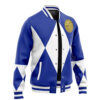 Blue Ranger Wolf MMPR Vasity Jacket FRONT LEFT Mockup - Anime Jacket UK Store