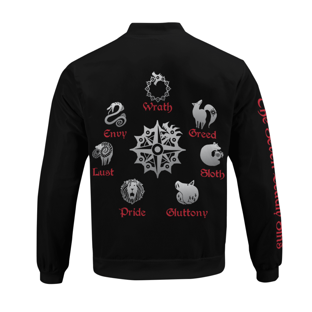 BomberJacketISevenDeadlySins 06 back - Anime Jacket UK Store