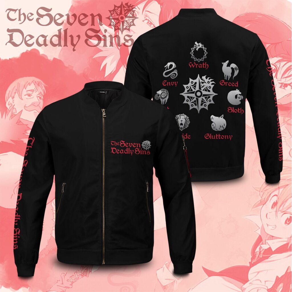 BomberJacketISevenDeadlySins webad 2sides - Anime Jacket UK Store