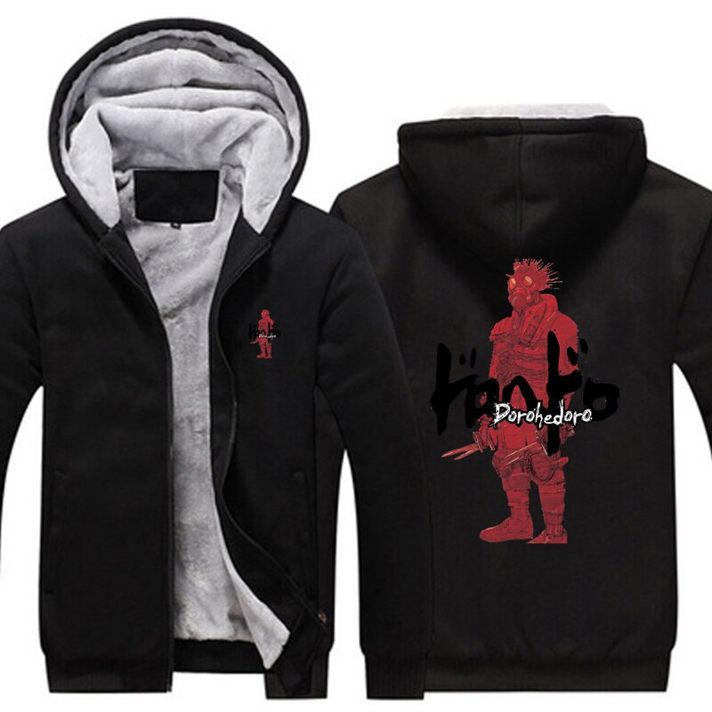 Dorohedoro Kaiman Red Vintage Hoodies Jacket Men Winter Anime Thick Fleece Warm Coat Sweatshirt Male Oversized 1 - Anime Jacket UK Store