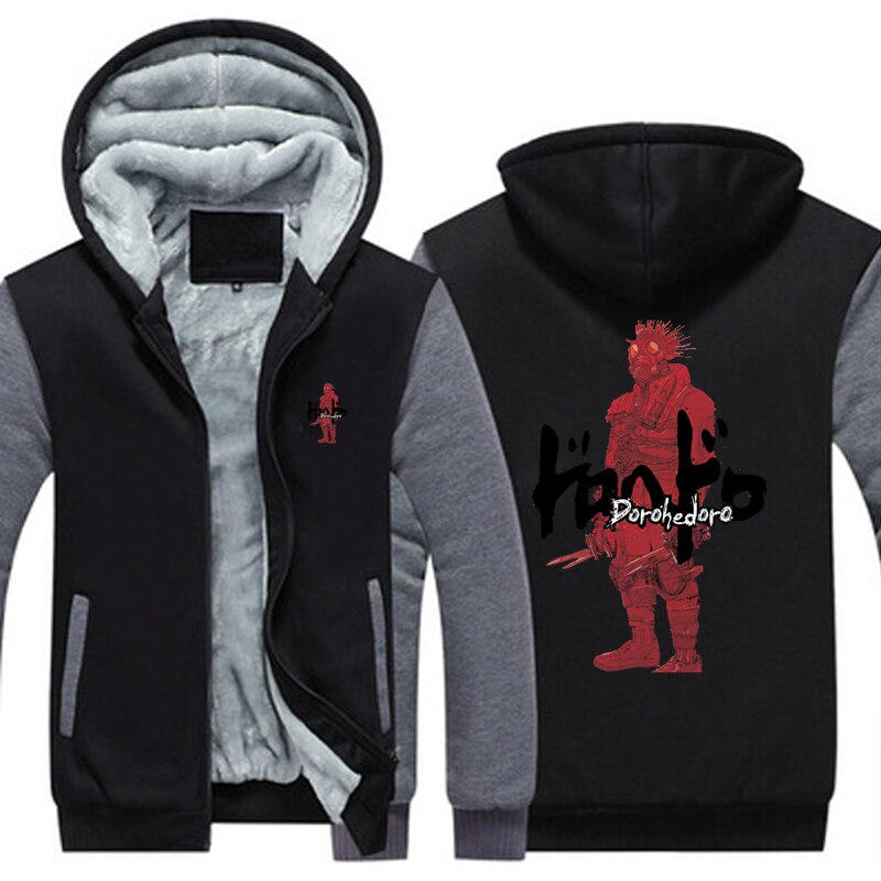 Dorohedoro Kaiman Red Vintage Hoodies Jacket Men Winter Anime Thick Fleece Warm Coat Sweatshirt Male Oversized - Anime Jacket UK Store