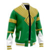 Green Ranger MMPR Varsity Jacket F LEFT Mockup 1 - Anime Jacket UK Store
