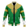 Green Ranger MMPR Varsity Jacket FRONT Mockup - Anime Jacket UK Store