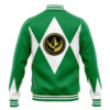Green Ranger MMPR Varsity Jacket BACK Mockup - Anime Jacket UK Store