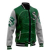 Hogwarts Legacy Slytherin HP Varsity Jacket F LEFT Mockup - Anime Jacket UK Store