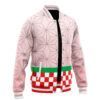 Nezuko Kamado Pattern DS Varsity Jacket F LEFT Mockup - Anime Jacket UK Store