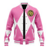 Pink Ranger MMPR Varsity Jacket FRONT Mockup - Anime Jacket UK Store