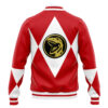 Red Ranger MMPR Varsity Jacket BACK Mockup - Anime Jacket UK Store
