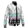 Shinobu Kocho Pattern DS Varsity Jacket F LEFT Mockup - Anime Jacket UK Store