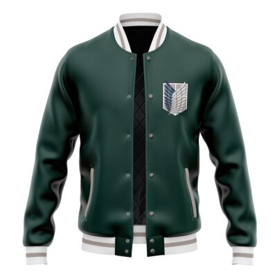 Survey Corps AOT Varsity Jacke FRONT Mockup - Anime Jacket UK Store