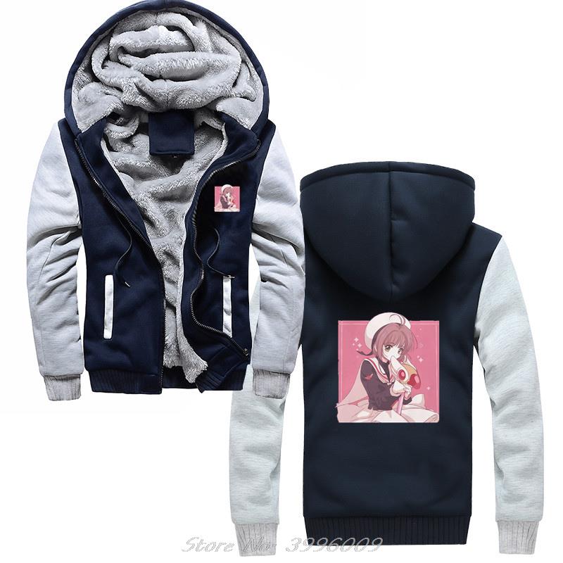The Cute Cardcaptor hoodie Card Captor Sakura Anime Vintage Men s Winter Thick Warm Sweatshirts Oversized 1 - Anime Jacket UK Store