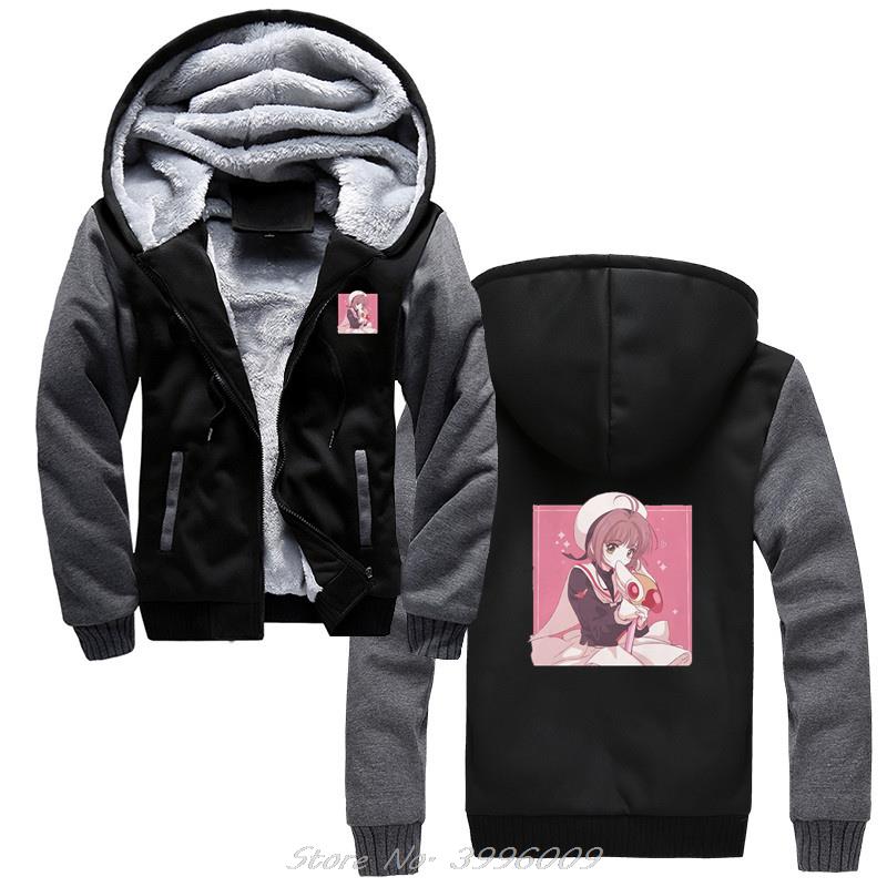 The Cute Cardcaptor hoodie Card Captor Sakura Anime Vintage Men s Winter Thick Warm Sweatshirts Oversized 4 - Anime Jacket UK Store