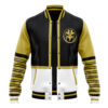 White Ranger MMPR Varsity Jacket FRONT Mockup - Anime Jacket UK Store