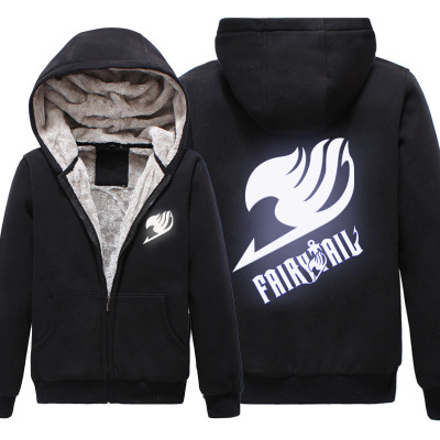 Winter Jackets and Coat Fairy Tail hoodie Anime Luminous reflect light Thick Zipper Men Sweatshirts 3 - Anime Jacket UK Store