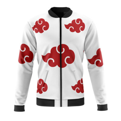akatsuki white naruto casual bomber jacket 0l2e7 - Anime Jacket UK Store
