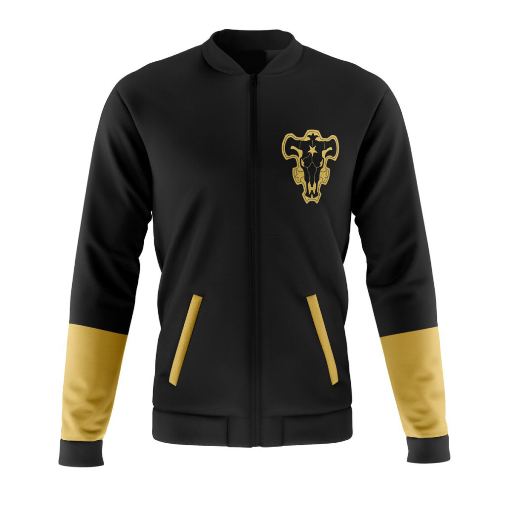 black bulls black clover casual bomber jacket 1lyu3 - Anime Jacket UK Store
