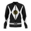 black ranger mighty morphin power rangers casual bomber jacket edvp9 - Anime Jacket UK Store