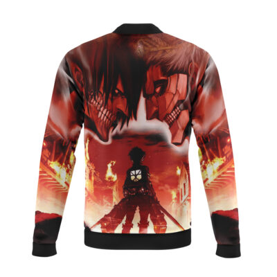 burning attack on titan casual bomber jacketrcawx - Anime Jacket UK Store