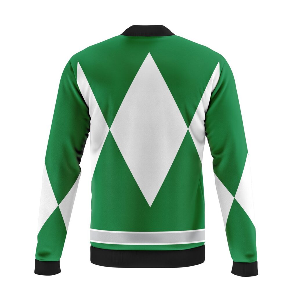 green ranger mighty morphin power rangers casual bomber jacket 73w2s - Anime Jacket UK Store