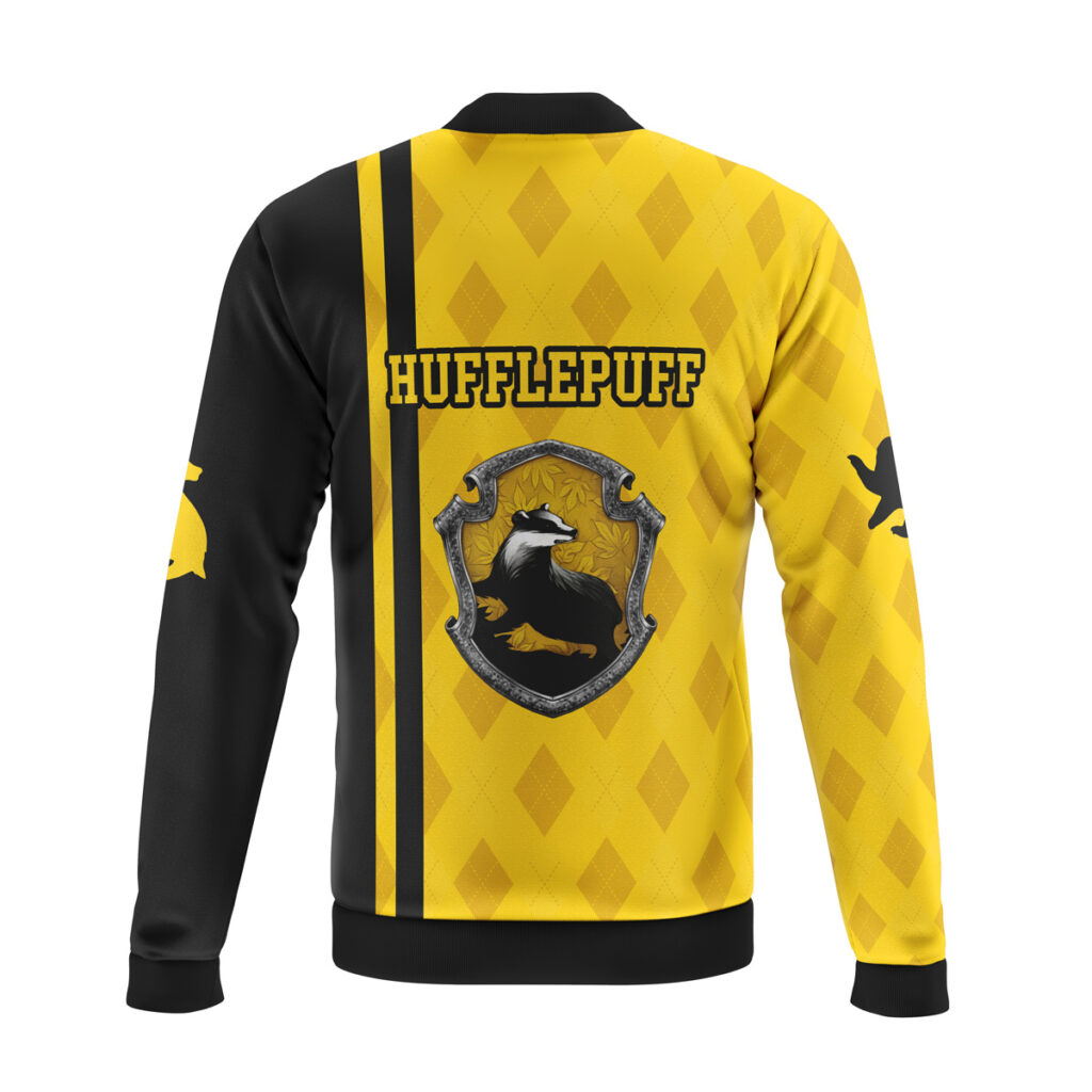 hufflepuff harry potter casual bomber jacket jg5fa - Anime Jacket UK Store