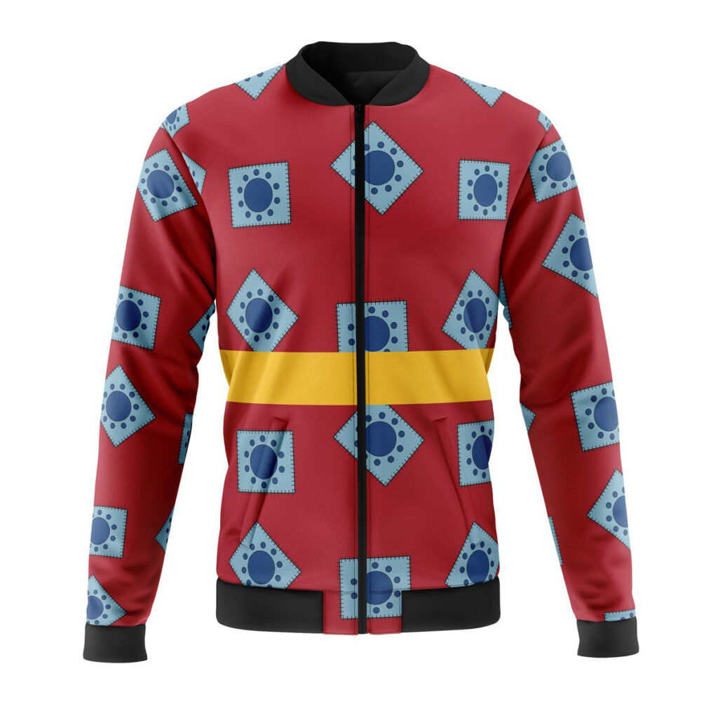 luffy wano pattern casual bomber jacket f3j89 - Anime Jacket UK Store