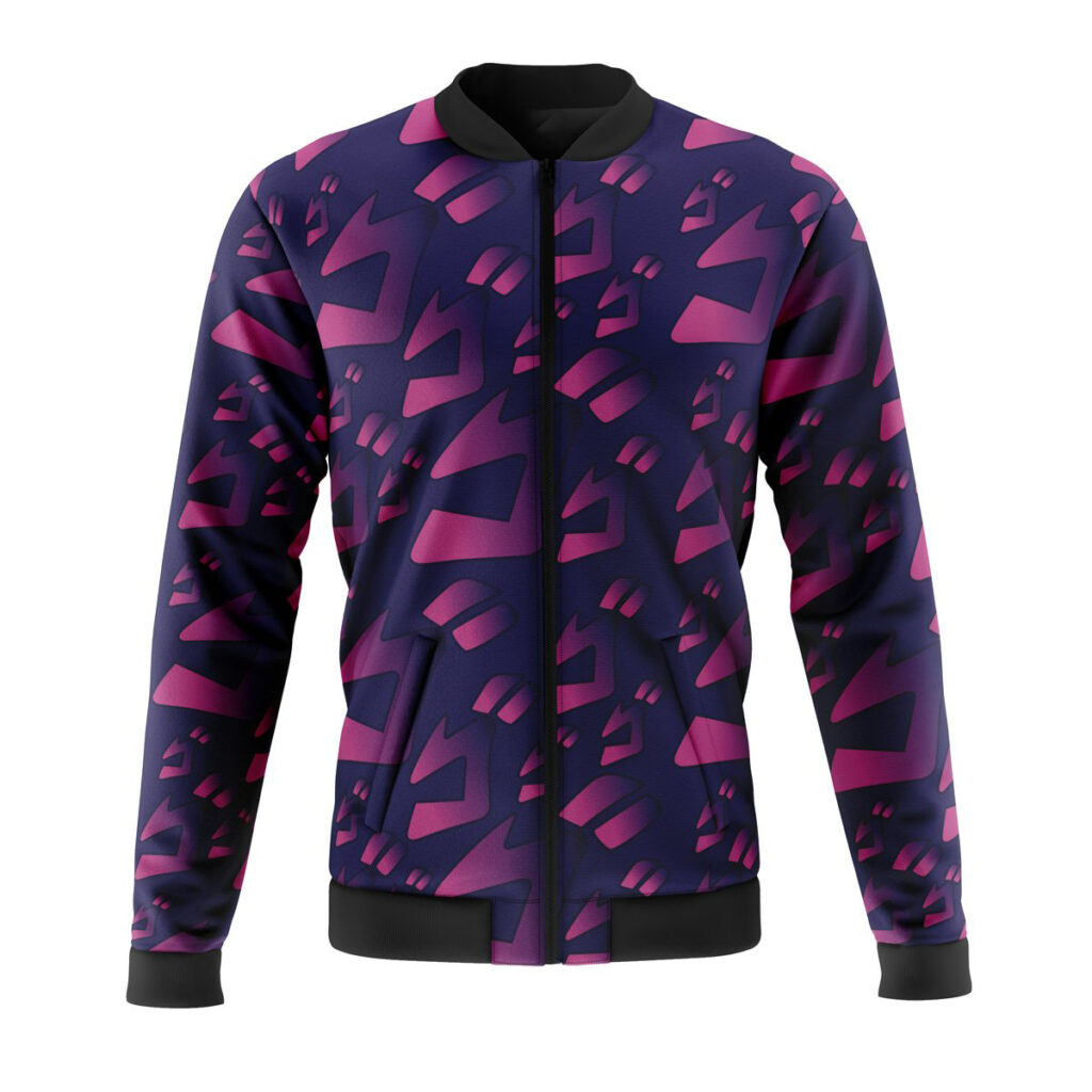 menacing aura jojos bizarre adventure casual bomber jacket 96d9n - Anime Jacket UK Store