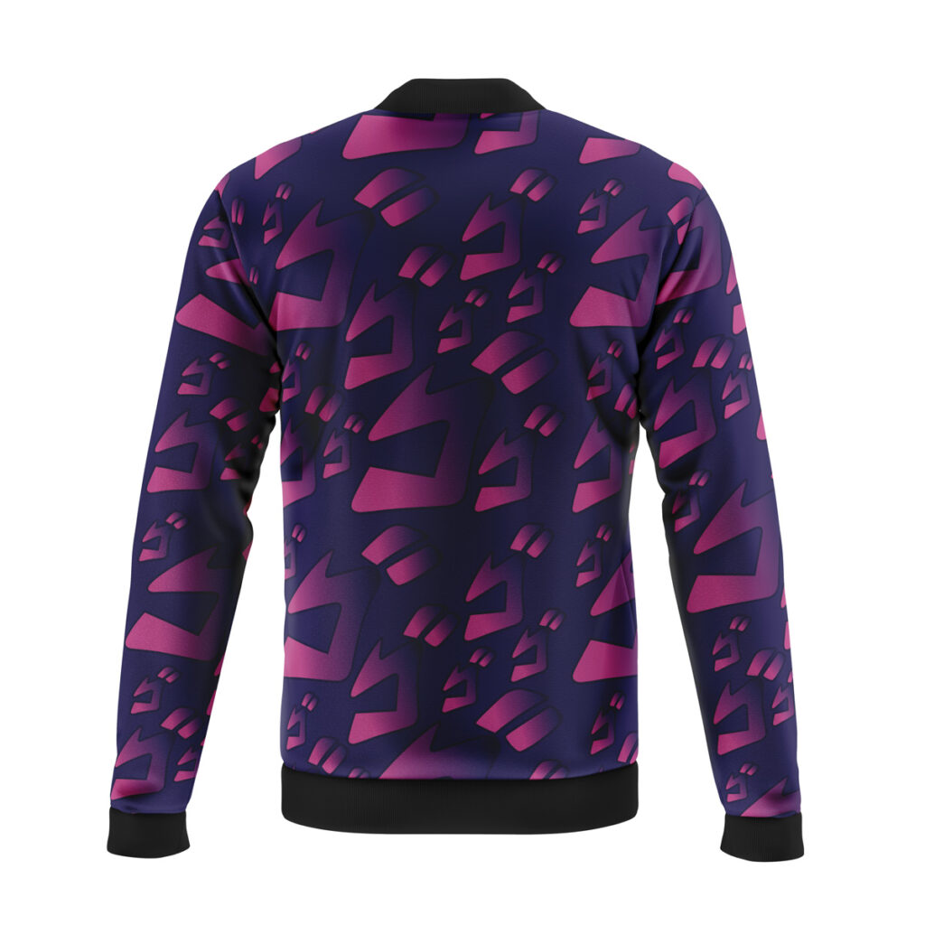menacing aura jojos bizarre adventure casual bomber jacket - Anime Jacket UK Store