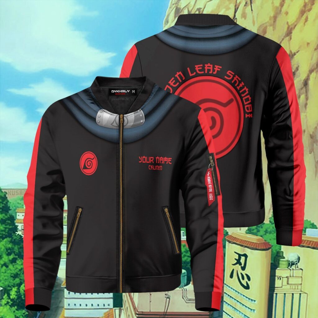 personalized hidden leaf shinobi bomber jacket 820443 - Anime Jacket UK Store
