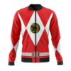 red ranger mighty morphin power rangers casual bomber jacket pn9n7 - Anime Jacket UK Store
