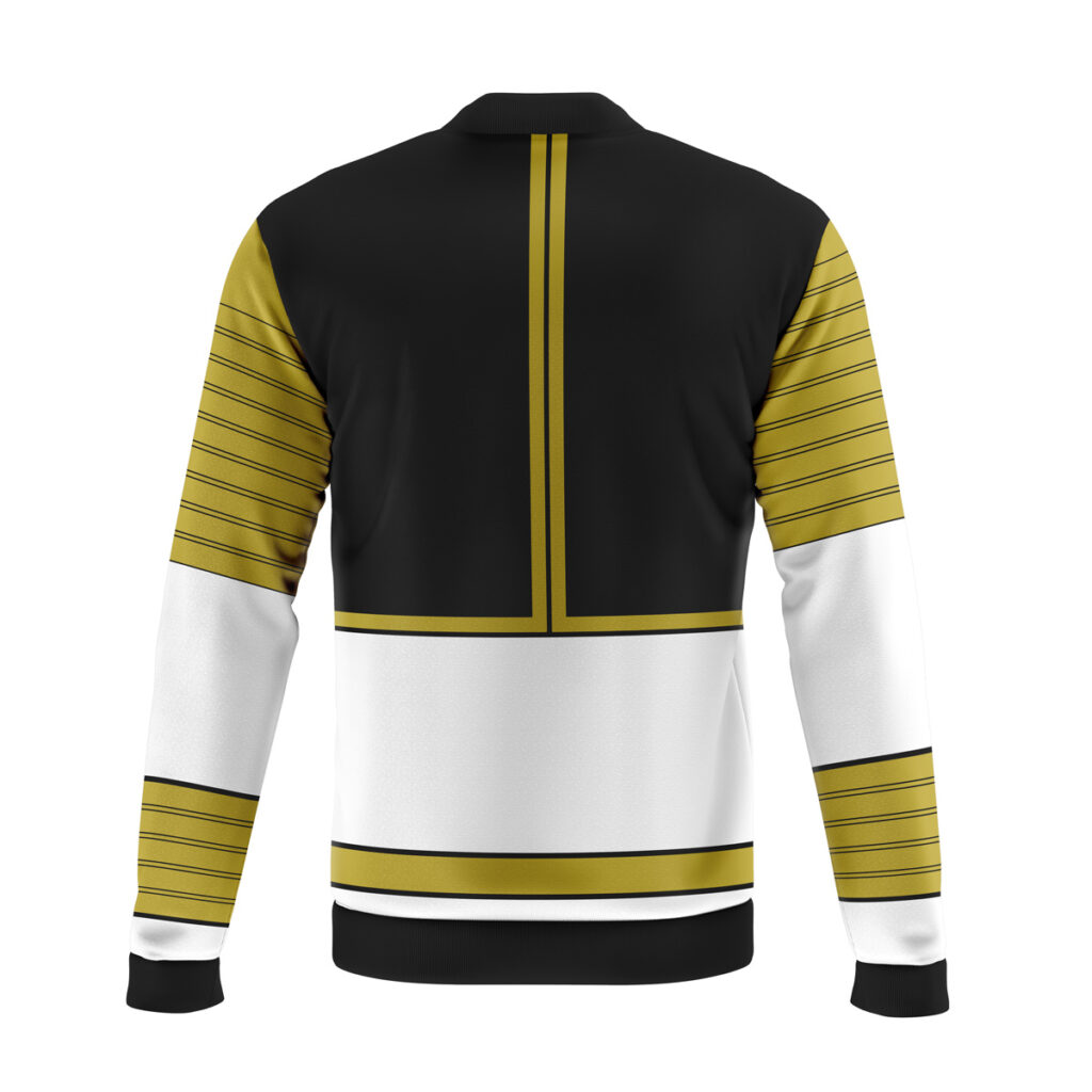 white ranger mighty morphin power rangers casual bomber jacket n3wgg - Anime Jacket UK Store